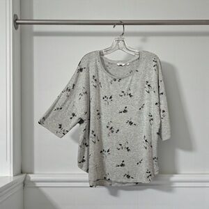 NWOT, Reitmans, Petite Plus Floral Grey Sweater, 2X 🧶